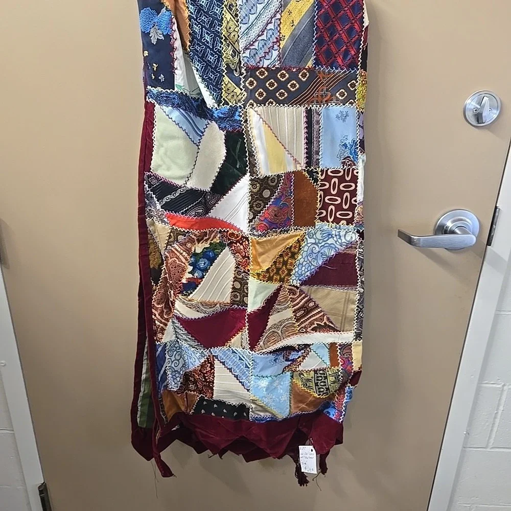 Handmade quilted table runner multicolored design in rich earth tones‎ 72